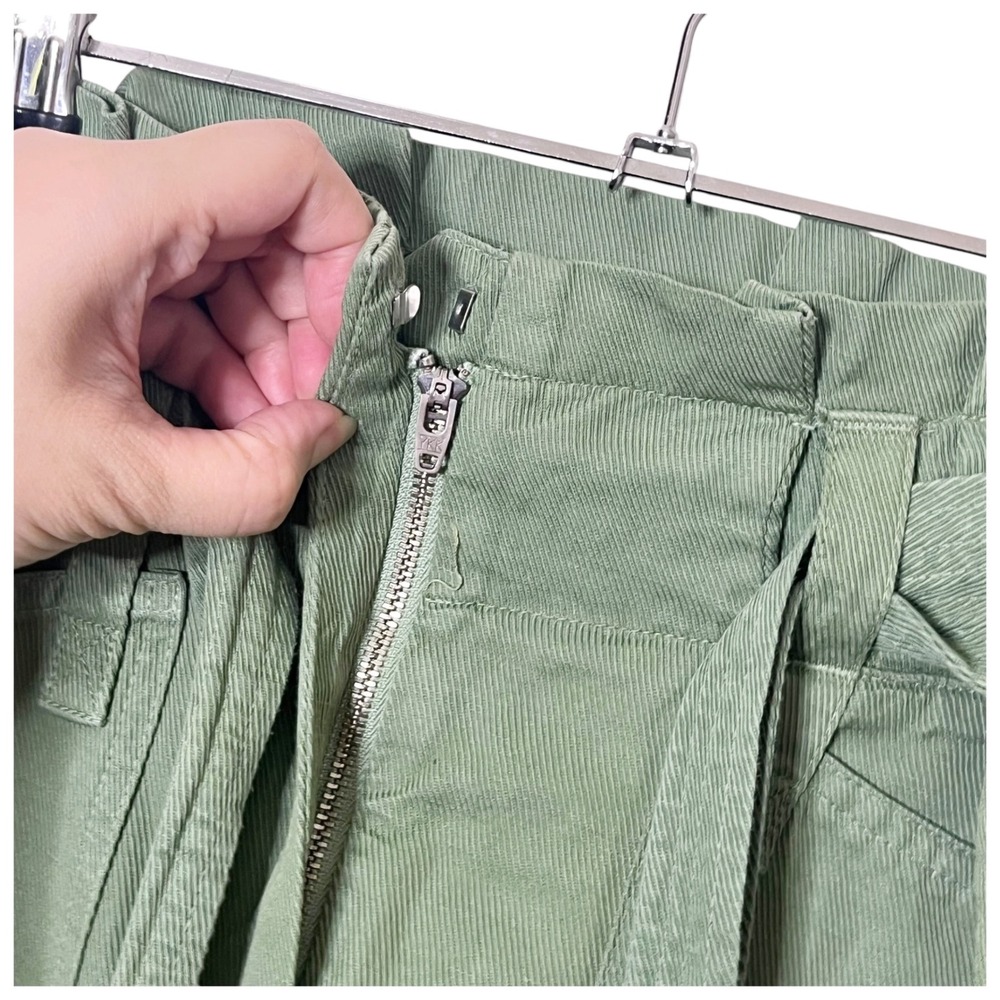 A.L.C. Cobin Pant Green Paperbag Waist Linen Blend Minimalist Chic 00 - Picture 6 of 12